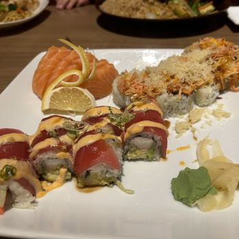 Fancy Sushi - Salmon sashimi, Sexy Roll, and Volcano Roll - Japanese Near Me - Clermont, Florida
