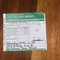 US Post Office - Here is my certified mail receipt as you can see I sent this on October 4 yet it still is in Phoenix AZ