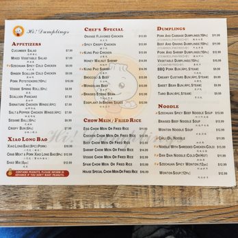 Hi Dumplings - Menu - Noodles Near Me - San Diego, California
