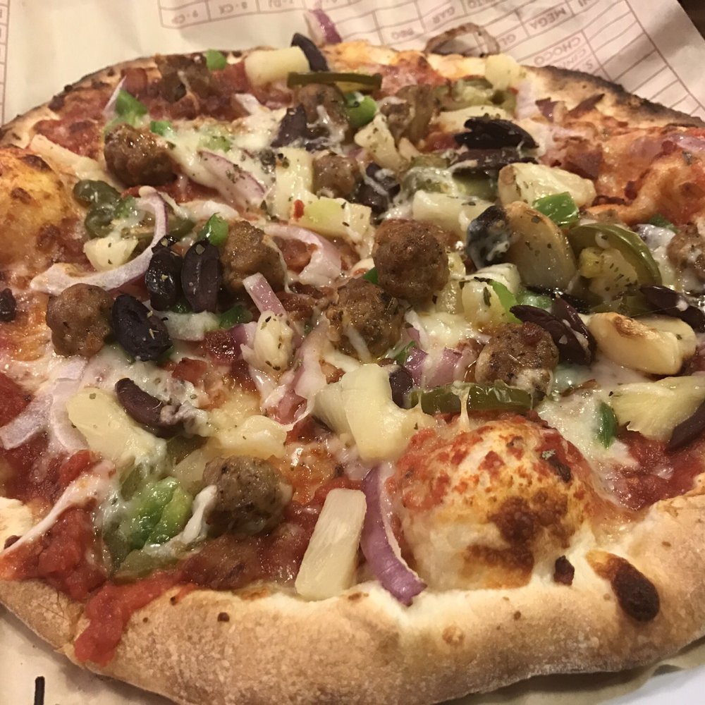 MOD Pizza - My creation with jalapeños & pineapple & sausage - Fast Food Near Me - Lexington, Kentucky MOD Pizza - My creation with jalapeños & pineapple & sausage - Fast Food Near Me - Lexington, Kentucky