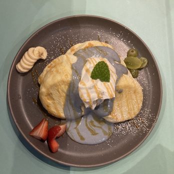 Hanabusa Cafe - Japanese pancake with cold taro sauce. - Pancakes Near Me - Chicago, Illinois
