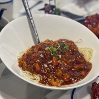 Highland Noodles - Spicy crawfish  with the thin noodle and with the broth on the side....  so delicious - Noodles Near Me - Milpitas, California