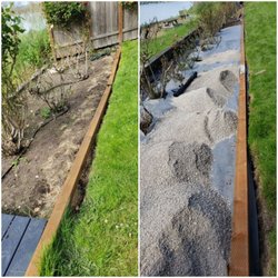 JD's Landscaping Services - Added 4×4 around all the rose garden, put fabric and champaign gravel it had awesome results.