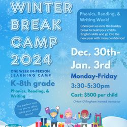 Tutoring In Fairfax - Winter Break Camp 2024
