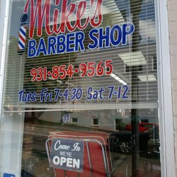 Mike's Barber Shop - Hand painted vintage style sign by Ricky Wright.