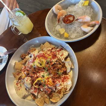 Tuckers Tavern - Chicken Enchilada Nachos and Jumbo Shrimp Cocktail - Gastropubs Near Me - Beach Haven, New Jersey Tuckers Tavern - Chicken Enchilada Nachos and Jumbo Shrimp Cocktail - Gastropubs Near Me - Beach Haven, New Jersey