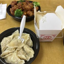 China King - Dumplings, orange chicken