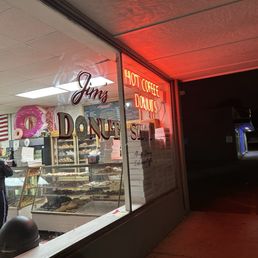 Exterior outside entrance of Jim's Donut Shop - Front window - Vandalia, Ohio Exterior outside entrance of Jim's Donut Shop - Front window - Vandalia, Ohio
