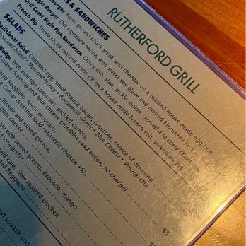 Rutherford Grill - Menu - vegetarian burger $19 / housemade vegetarian patty is the star of the show. - American Near Me - Rutherford, California