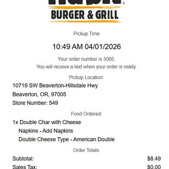 Habit Burger & Grill - Beyond reasonable. Kiosk asked me if I wanted any napkins? - Burgers Near Me - Beaverton, Oregon Habit Burger & Grill - Beyond reasonable. Kiosk asked me if I wanted any napkins? - Burgers Near Me - Beaverton, Oregon