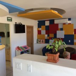 Smiley Kids - The lobby with iPads for the kids.
