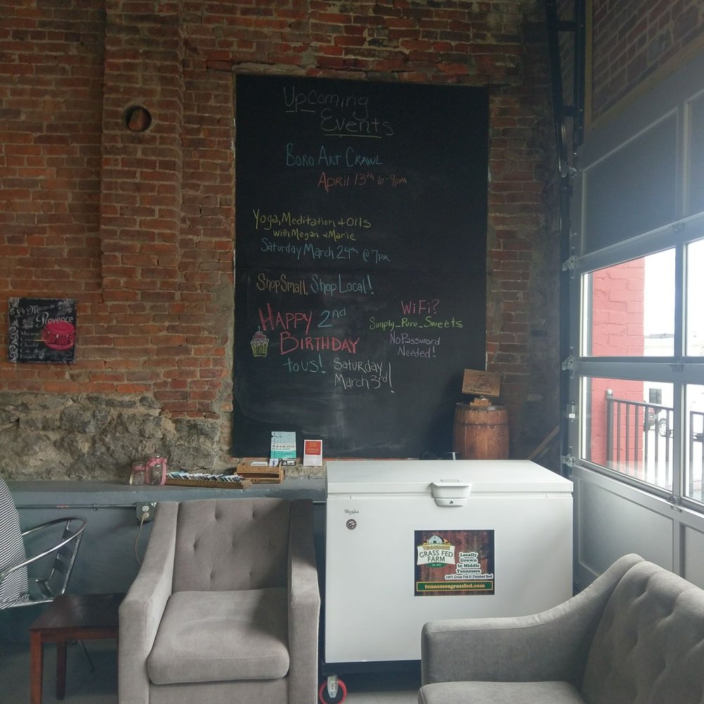 Simply Pure Sweets - Interior shot of new items taking place, great idea - Coffee & Tea Near Me - Murfreesboro, Tennessee Simply Pure Sweets - Interior shot of new items taking place, great idea - Coffee & Tea Near Me - Murfreesboro, Tennessee