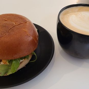 Bōm Dough - crack chicken with brioche (very soft) & pistachio latte - Breakfast & Brunch Near Me - Cambridge, Massachusetts Bōm Dough - crack chicken with brioche (very soft) & pistachio latte - Breakfast & Brunch Near Me - Cambridge, Massachusetts