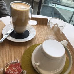 Hot tea and latte