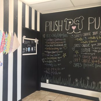 Plush Pups Pet Boutique and Spa - The menu & entrance - Pet Groomers Near Me - Riverside, California