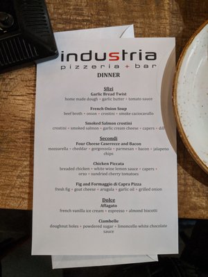 Menu photo 1 Industria Pizzeria + Bar Burlington, ON Menu photo 1 Industria Pizzeria + Bar Burlington, ON