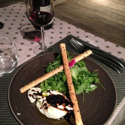 La Bastide du Grand Tilleul - Burrata and red wine... Fantastic