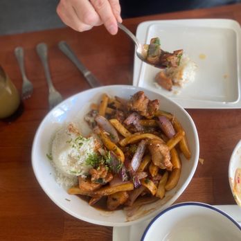 Pisco Bar - The chicken dish was so good! Saltado de pollo. $14 and huge portion! - Peruvian Near Me - Saratoga, California Pisco Bar - The chicken dish was so good! Saltado de pollo. $14 and huge portion! - Peruvian Near Me - Saratoga, California