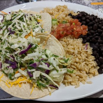 Wahoo's Fish Taco - Two taco entree with tofu citrus slaw tacos - Mexican Near Me - Fullerton, California
