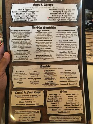 Menu photo 7 Ye Olde Pancake House Eugene, OR