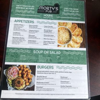 Morty's Pub - Menu - Pubs Near Me - Bayfield, Wisconsin