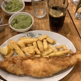 Large Haddock and chips with mushy peas Large Haddock and chips with mushy peas