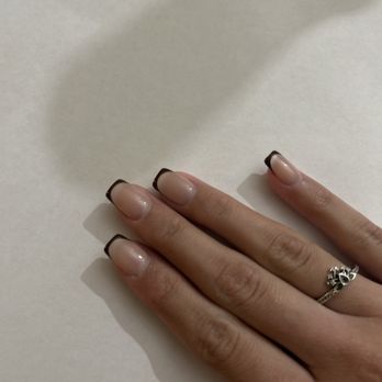 Forever Nails & Spa - Gelx brown French tip - Nail Salons Near Me - Costa Mesa, California