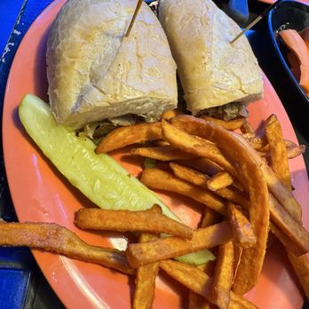 The Blu Pig - Prime rib Philly and sweet potato fries! - Barbeque Near Me - Moab, Utah