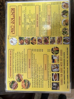 Menu photo 2 Pho Golden San Francisco, CA Menu photo 2 Pho Golden San Francisco, CA