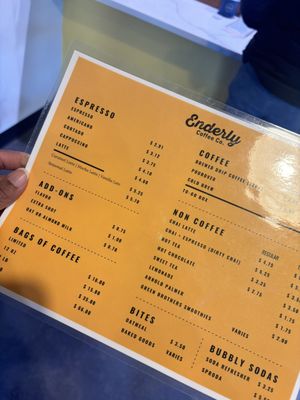 Menu photo 3 Enderly Coffee Co. Charlotte, NC