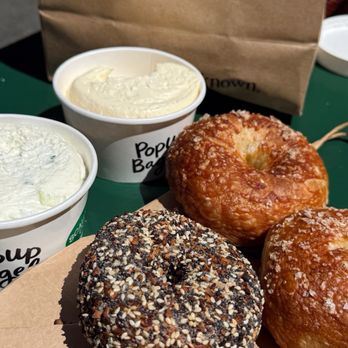 PopUp Bagels - Everything & Salt bagels with Salted Butter & Scallion Schmear - Bagels Near Me - New York, New York PopUp Bagels - Everything & Salt bagels with Salted Butter & Scallion Schmear - Bagels Near Me - New York, New York