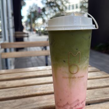 Midtown Boba - Strawberry matcha boba with lychee - Bubble Tea Near Me - Tampa, Florida Midtown Boba - Strawberry matcha boba with lychee - Bubble Tea Near Me - Tampa, Florida