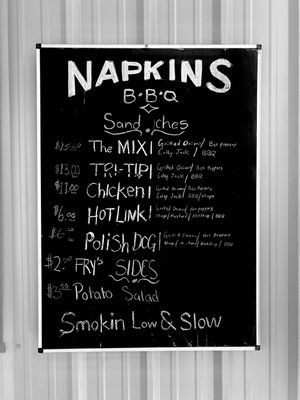 Menu photo 3 Napkins BBQ Traver, CA Menu photo 3 Napkins BBQ Traver, CA