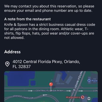 Knife & Spoon - No mention of shorts in the posted OpenTable dress code. - Seafood Near Me - Orlando, Florida Knife & Spoon - No mention of shorts in the posted OpenTable dress code. - Seafood Near Me - Orlando, Florida