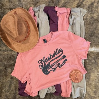 Nashville's Best Boutique - $10 Tee - local printed
lots of cowboy hats $10 and up - Souvenir Shops Near Me - Nashville, Tennessee Nashville's Best Boutique - $10 Tee - local printed
lots of cowboy hats $10 and up - Souvenir Shops Near Me - Nashville, Tennessee