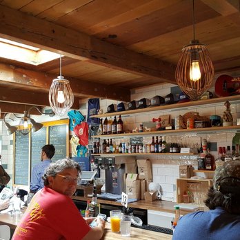 Seattle Biscuit Company - Counter area, notice the Old Hobart mixer attachments for light fixtures (8/11/18) - Food Trucks Near Me - Seattle, Washington