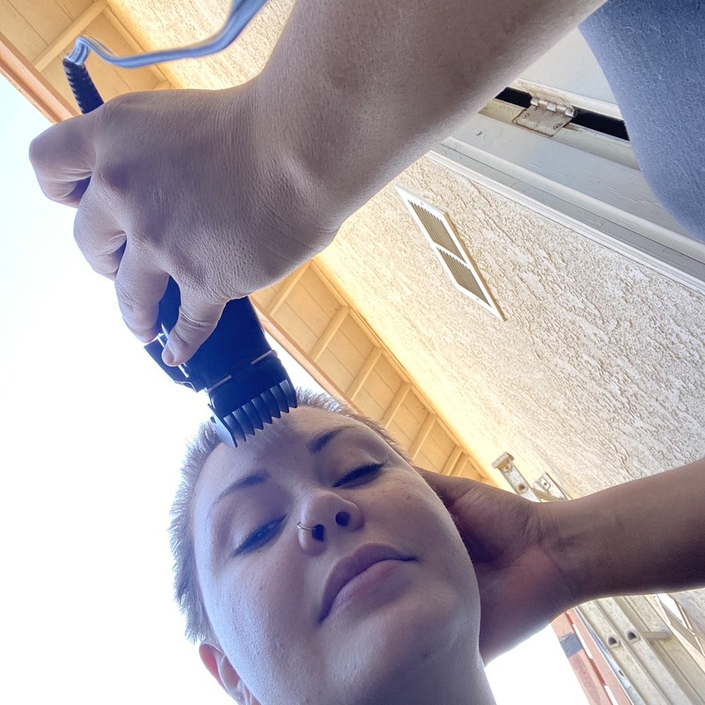 Monica's Beauty Salon - My boyfriend shaving my head to try to make the best of what's left of my hair - Hair Salons Near Me - Perris, California Monica's Beauty Salon - My boyfriend shaving my head to try to make the best of what's left of my hair - Hair Salons Near Me - Perris, California