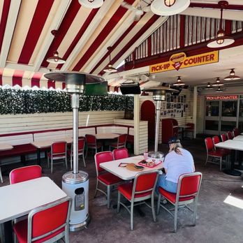 Tail O' the Pup - Exterior sitting area - Burgers Near Me - West Hollywood, California Tail O' the Pup - Exterior sitting area - Burgers Near Me - West Hollywood, California