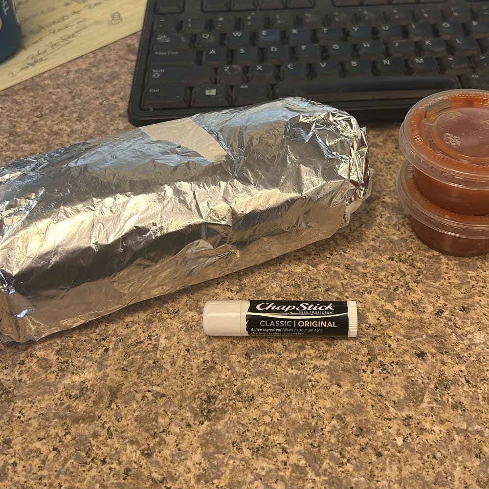 Capulin Eats & Provisions - Huge loaded Barrio Breakfast Burrito and homemade salsa (chapstick shown for size) DELICIOUS! - Coffee & Tea Near Me - Lompoc, California Capulin Eats & Provisions - Huge loaded Barrio Breakfast Burrito and homemade salsa (chapstick shown for size) DELICIOUS! - Coffee & Tea Near Me - Lompoc, California