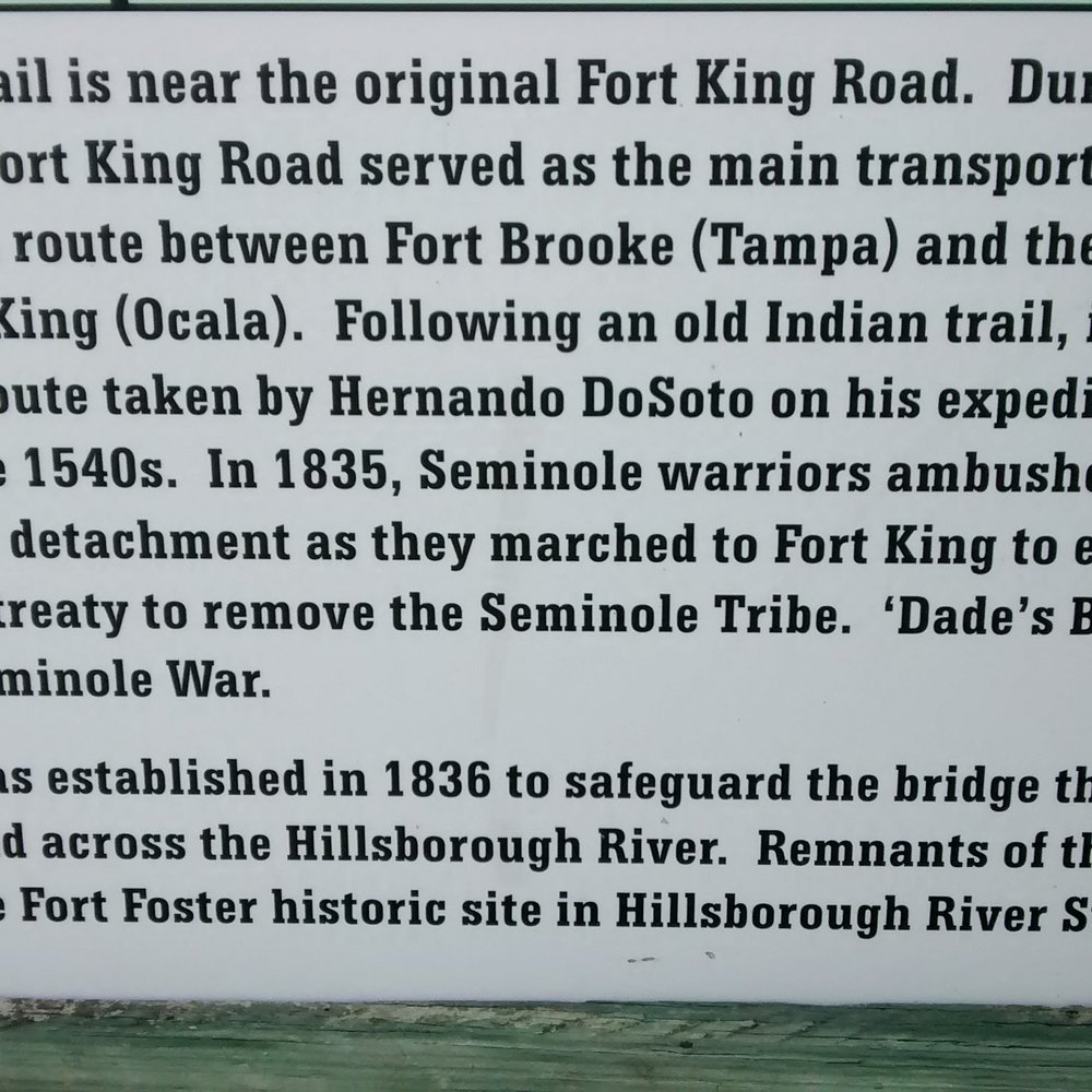 Old Fort King Trail - Fort King Road history - Hiking Near Me - Thonotosassa, Florida Old Fort King Trail - Fort King Road history - Hiking Near Me - Thonotosassa, Florida