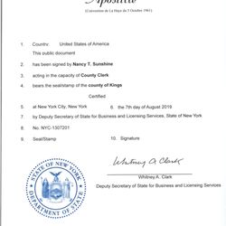 A & M Logos International - Kings County New York Apostille