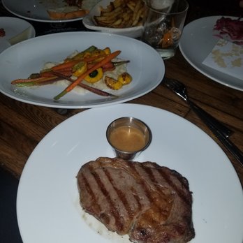 A'Bouzy - ribeye with fresh veggies - Champagne Bars Near Me - Houston, Texas A'Bouzy - ribeye with fresh veggies - Champagne Bars Near Me - Houston, Texas