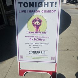LA Connection Comedy Theatre - Sign for improv show called Consensual Emu