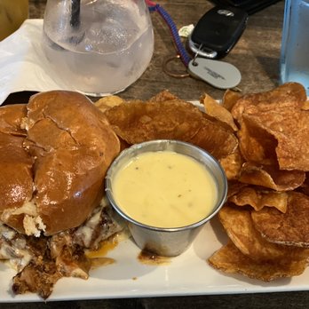 1741 Pub & Grill - Pulled pork sandwich and house chips - New American Near Me - Middlefield, Connecticut 1741 Pub & Grill - Pulled pork sandwich and house chips - New American Near Me - Middlefield, Connecticut