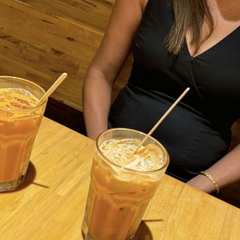 Manaow - A pair of milky fresh Thai teas - Thai Near Me - Long Beach, California Manaow - A pair of milky fresh Thai teas - Thai Near Me - Long Beach, California