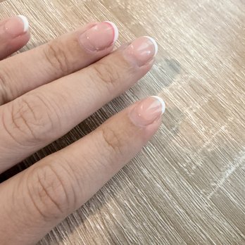 Galaxy Nails - Before with builder gel and french - Nail Salons Near Me - Round Rock, Texas