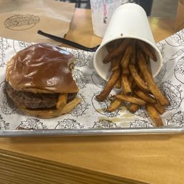 My amazing burger and fries My amazing burger and fries