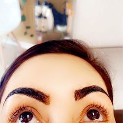 Eyelash lift eyebrow tinting