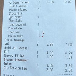 They crossed out an item on our receipt and never told us they didn't have it.