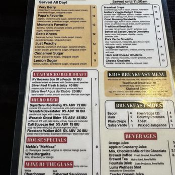 MeMe's Cafe - Menu 5/20/26 - American Near Me - Springdale, Utah